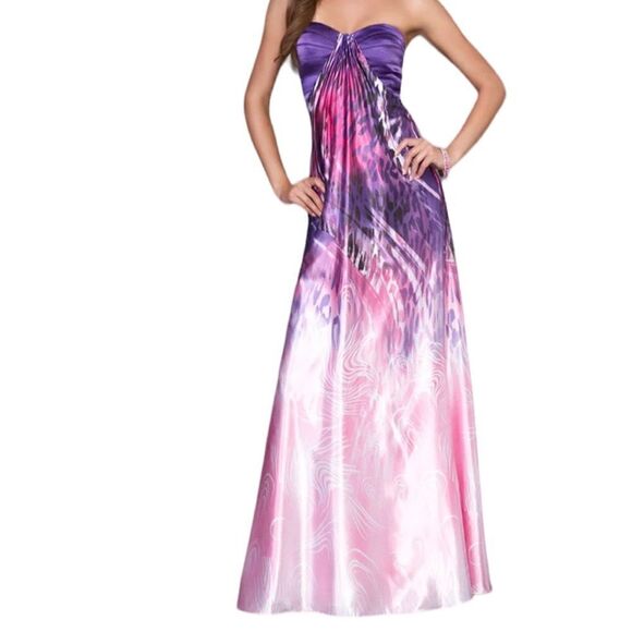 La Femme Pink and Purple Prom Dress 15453 Size 12 - Picture 1 of 10